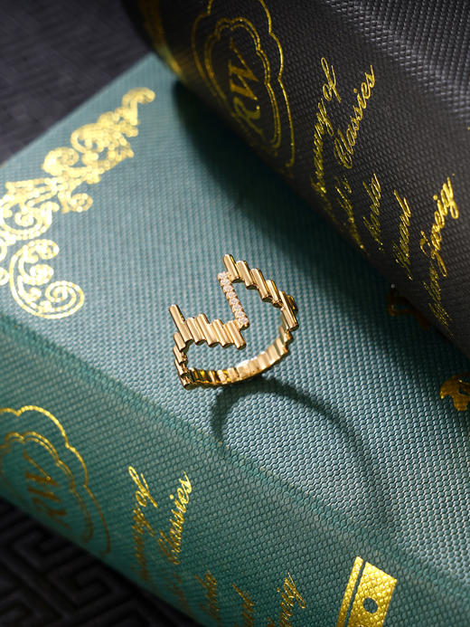 子佩集S925银【波动情愫】戒指纯银【KK1774R】时尚镀金2501 商品图0