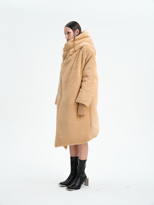 TIWILLTANG就异是MIRROR原创棉衣外套女冬软糯厚实长款毛绒棉衣 商品图3