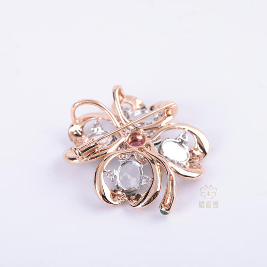 【幸运花开】翡翠镶钻胸针坠   XZ12310080 商品图2