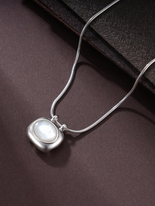 子佩集S925银【熹微】项链纯银【XL-7112】原创2方块白贝母2501 商品图2