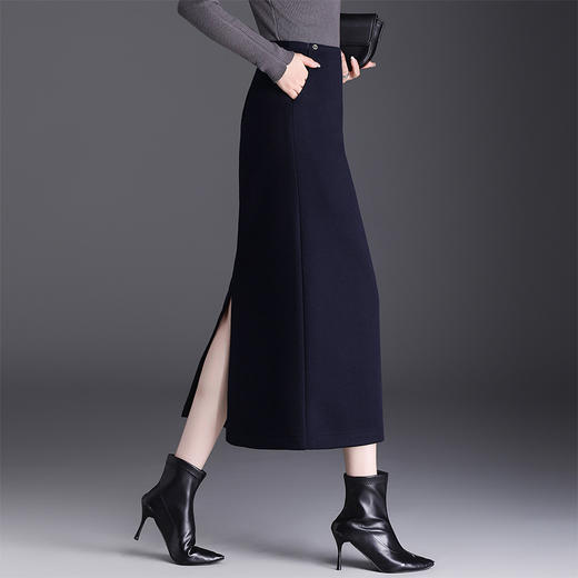 羊毛包臀裙时尚直筒半身裙，厚款中长款女装一步裙MYX-JYX-2965-Y 商品图2