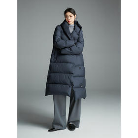 棉仓346615023-轻量感连帽羽绒服女长款过膝 秋冬宽松90白鹅绒保暖外套