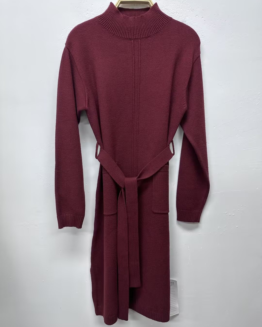 103WS高领配腰带修身毛织连衣裙31009（红） 冬季 307014000028