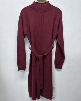 103WS高领配腰带修身毛织连衣裙31009（红） 冬季 307014000028
