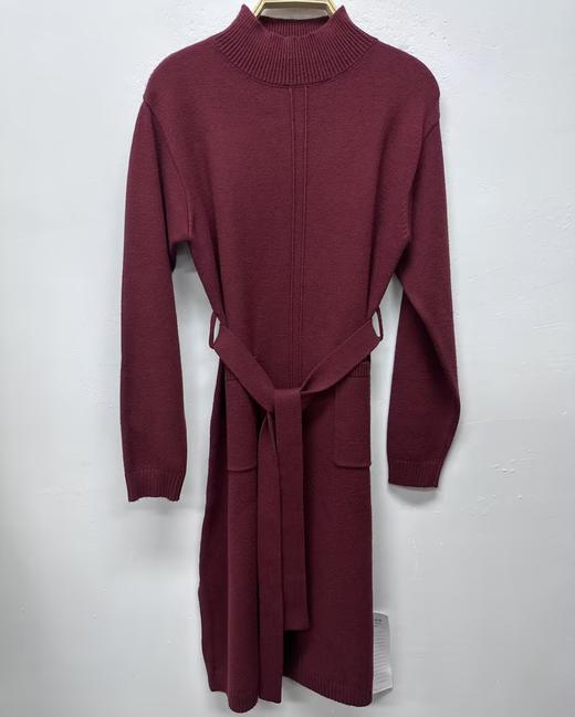 103WS高领配腰带修身毛织连衣裙31009（红） 冬季 307014000028 商品图0