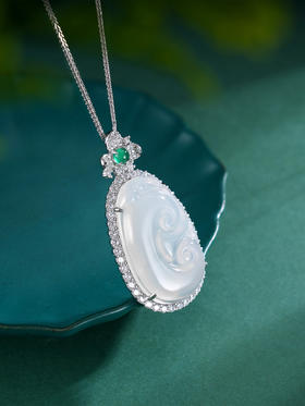 子佩集S925银【涟漪之沁】吊坠纯银【DZ018293】白玉髓(不含链)2501