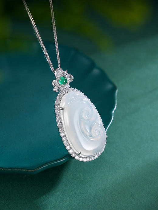 子佩集S925银【涟漪之沁】吊坠纯银【DZ018293】白玉髓(不含链)2501 商品图0