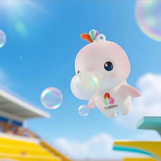 【官方正品】2024十五运会喜洋洋吹泡泡变色解压玩具 钥匙扣车挂饰 商品图0