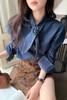 ANSUABEL 港风时尚花朵领结高级质感牛仔衬衫 21491 商品缩略图0
