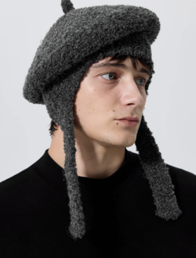 Simple Project/A25267/羊毛圈圈纱“乌贼”贝蕾帽