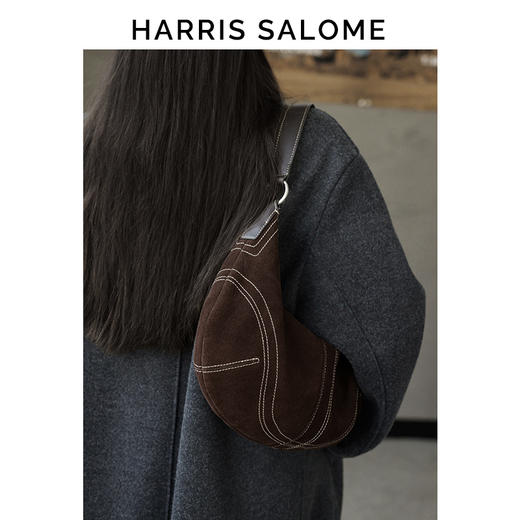 【秋冬通勤，磨砂牛皮包】Harris Salome磨砂牛皮通勤休闲单肩斜挎包简约时尚百搭 商品图3