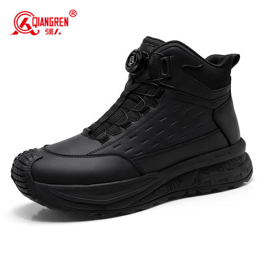 强人3515男靴凯夫拉防穿刺户外训练靴厚底百搭黑色登山短靴 商品图9