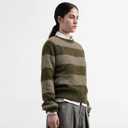 YMC JETS STRIPE KNIT 英国羊羔毛女装圆领条纹毛衣 商品图1
