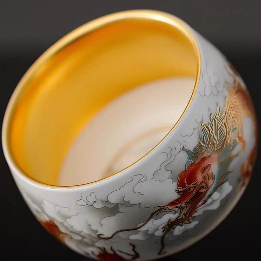 朕的潮代·龙凤对杯茶具礼盒 非遗传承 瓷胎鎏银技艺 胎质细腻 图案精美 馈赠佳品 收藏茗器 商品图3