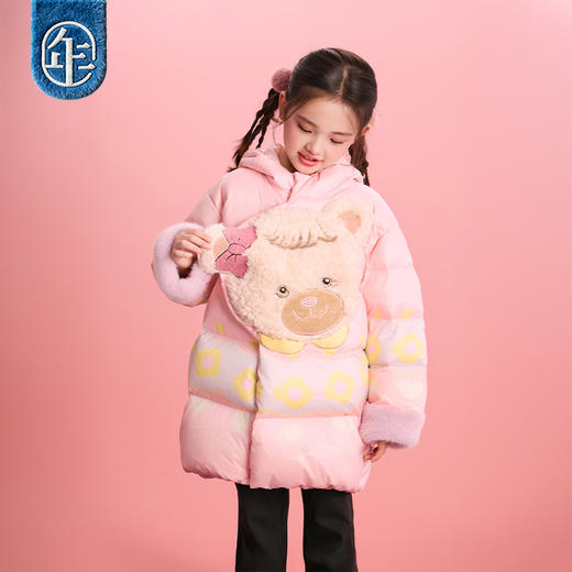 年衣童装中长款羽绒服女孩冬装新款可爱保暖加厚甜心蓓尔羽绒服 商品图1