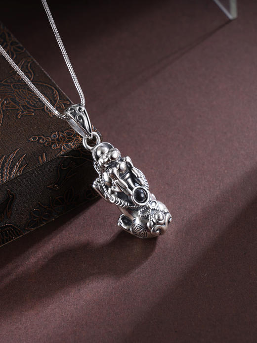 子佩集S925银【瑞兽呈祥】吊坠【FJDZ003】纯银貔貅镶嵌(不含链)2504 商品图0