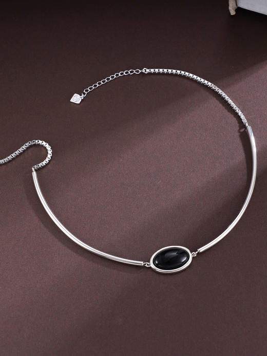子佩集S925银【心愿之权】项链【XL-5816】纯银原创2黑玛瑙2502 商品图0