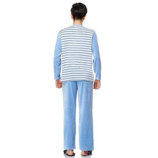 爱帝男士秋款天鹅绒休闲圆领长袖家居服套 商品图1