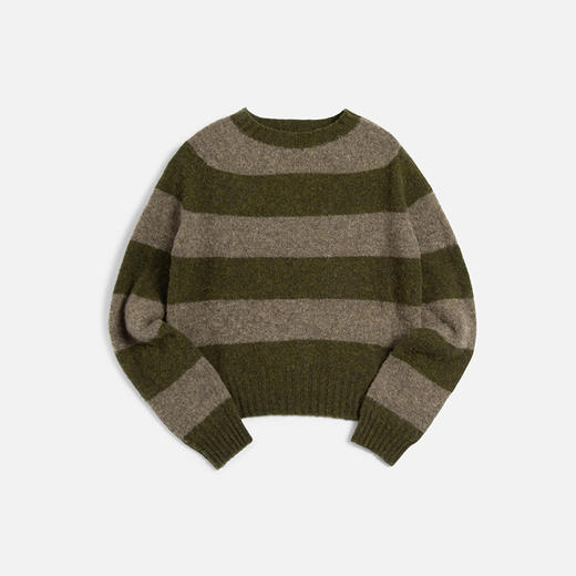 YMC JETS STRIPE KNIT 英国羊羔毛女装圆领条纹毛衣 商品图3
