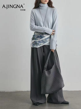 【堆堆领松弛感】阿菁娜冬季新款彩色山羊绒衫堆堆领松弛感设计37℃恒温守护加厚轻盈不臃肿F30D301012