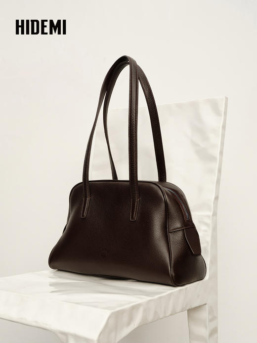 HIDEMI 大秀款城市波士顿系列进口西班牙荔枝皮长肩带大容量极简单肩包 商品图9