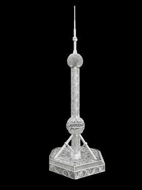 子佩集S999银手工银花丝【东方明珠塔银花丝摆件】大师工坊原创设计【DFMZTHSP】2506