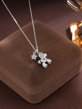 子佩集S925银【马上有钱】套链【YL-8016101】纯银时尚马上有钱花项链2507