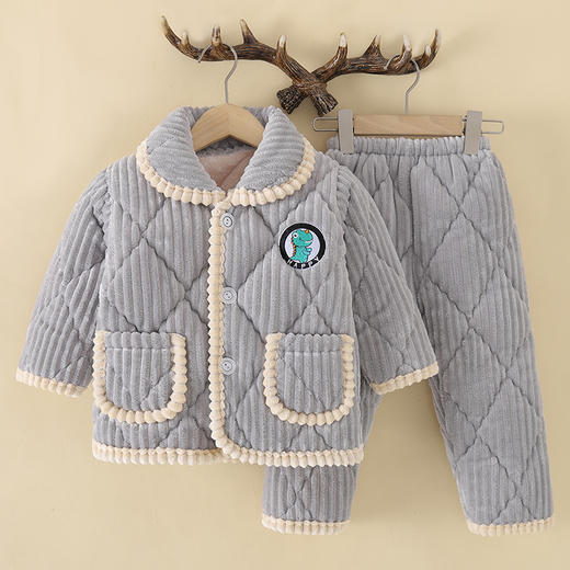 湖南省省服来袭【 加厚法兰绒睡衣套装 儿童/成人款】三层夹棉面料，抗寒锁温，亲子同款，软糯舒适 商品图2