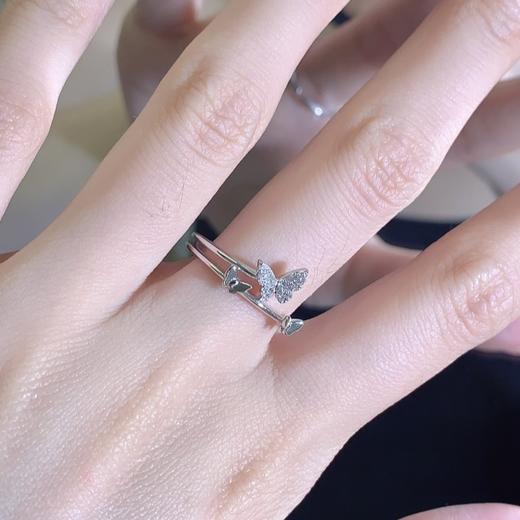 卡蒂罗KADER 蝴蝶女戒  翩翩蝶舞梦幻轻奢小众爆闪开口可调节单戒 简约百搭闪耀吸睛#好运 商品图3
