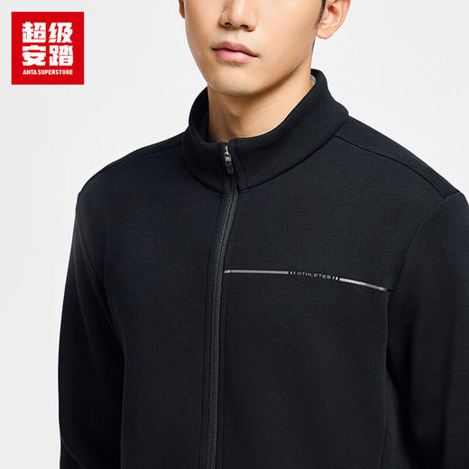 超级安踏男子经编加绒外套秋冬保暖立领运动上衣夹克152547702U 商品图2