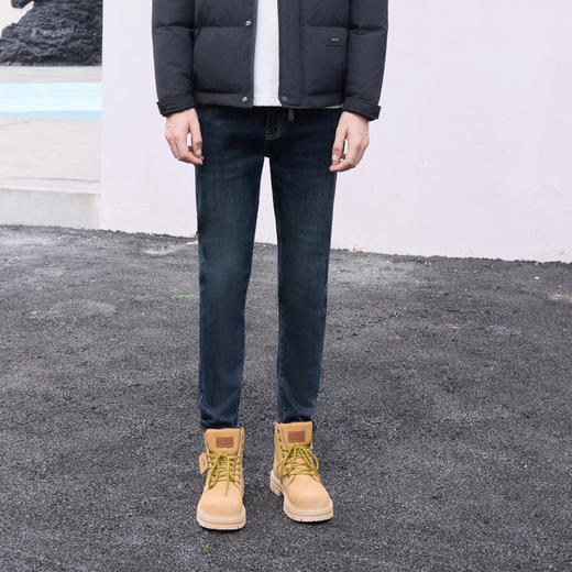 半身缘男裤 冬季耐磨舒适修身休闲牛仔裤254101U10130129 商品图0