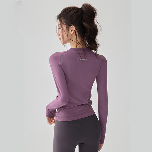 Gymicon能量符号 秋冬女士长袖运动健身瑜伽T恤圆领纯色跑步羽毛球速干衣YASY2527 商品图1