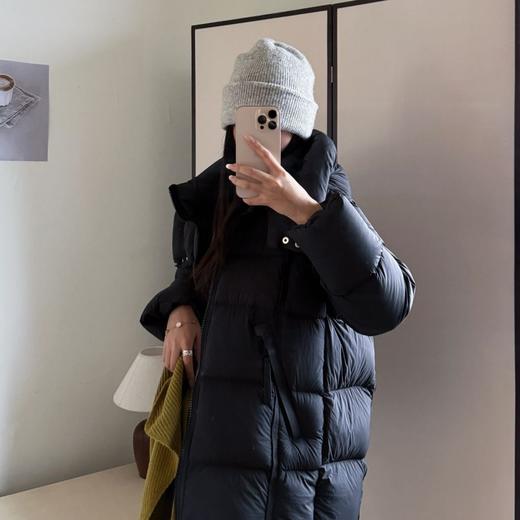 90白鸭绒2025冬新款连帽宽松茧型云朵泡芙羽绒服女中长款显瘦加厚 2508 商品图8