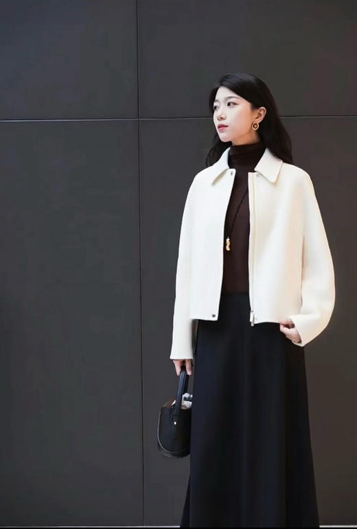 1114-1 高端顾客入 小禾 羊毛羊绒 双面呢 白色短外套 商品图10