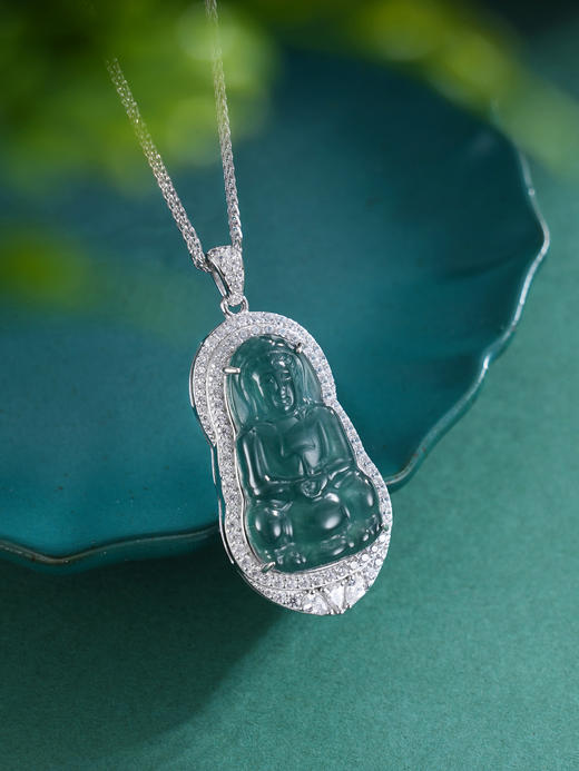 子佩集S925银【法运昌盛】套链纯银【YL-7422】时尚翡翠项链2501 商品图4