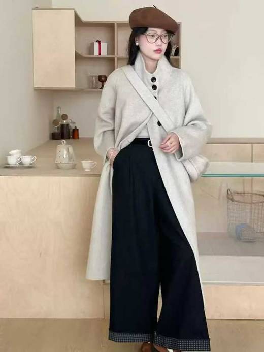 【YW】无忧购秋冬韩版送包包两件套韩系减龄宽松型呢子大衣（截单后3-5天发货） 商品图3