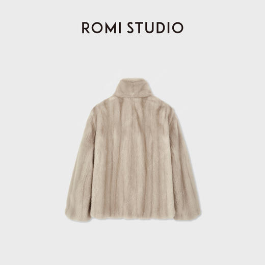 ROMISTUDIO“丹麦天鹅绒”顶奢水貂母皮正肩小翻领皮草 RWCWWG6741 商品图2