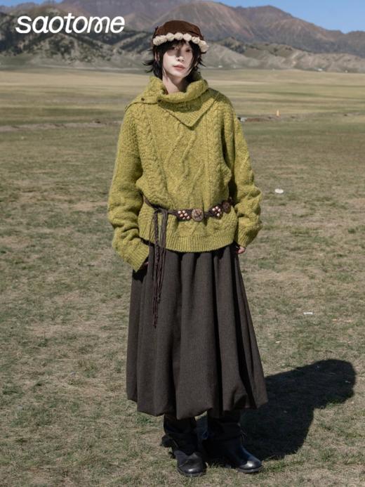 早乙女惠子saotome/STMMY14925/可拆卸围脖绞花毛衣 商品图1