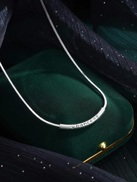 子佩集S925银【未来轨迹】项链【XL-6611】纯银原创2一字圆弧2502