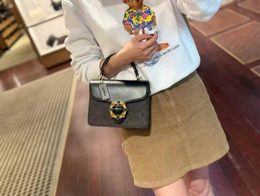 上新折扣1599￥🇺🇸直邮✈️黑棕色老花Coach新款Courtney 水晶扣方盒子包，🉑手提斜挎 商品图6