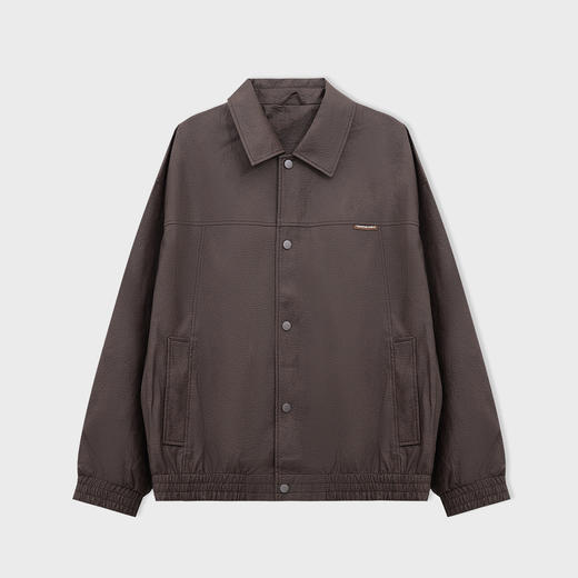 【新品上新】HX 春秋季翻领皮茄克衫外套轻奢质感S105533393101/02 商品图0