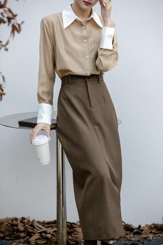 ESTELLICA 气质通勤西装开叉直筒半裙 21476 商品图6