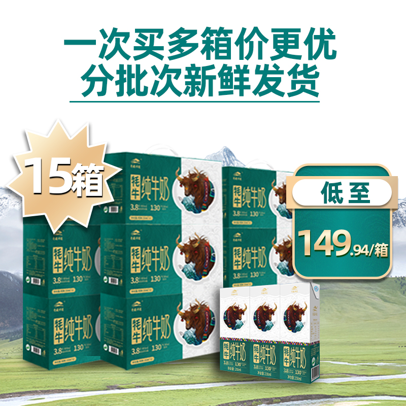 【莲续订15箱】青藏祁莲祁连山牧场 牦牛奶含量80% 一次下单分期发货
