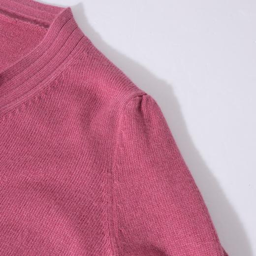 茧墨 优雅温柔蝴蝶结V领浣熊绒开衫毛衣 商品图4