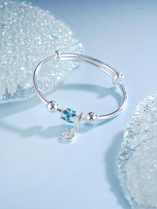 子佩集S999银【招财葫宝】童镯【ZZSZ004】纯银葫芦蓝花2504 商品图0