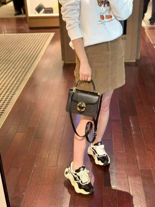 上新折扣1599￥🇺🇸直邮✈️黑棕色老花Coach新款Courtney 水晶扣方盒子包，🉑手提斜挎 商品图7