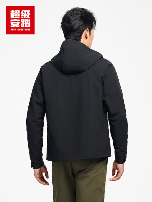 超级安踏防水连帽夹克男秋冬保暖磨毛运动外套通勤上衣152547606U 商品图1
