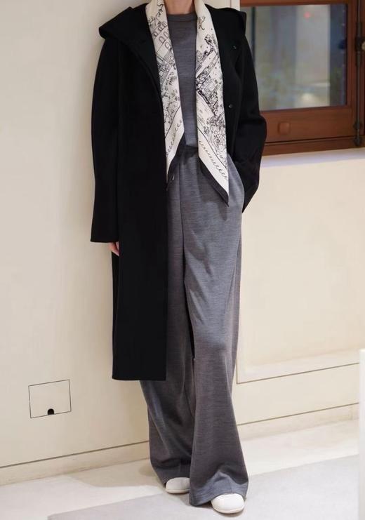 （稀缺货源）火桐hooton 厚全羊绒双面呢连帽及膝大衣外套ZB9090 商品图6