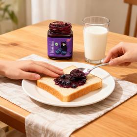 有机蓝莓果酱140g酸酸甜甜配料只有蓝莓