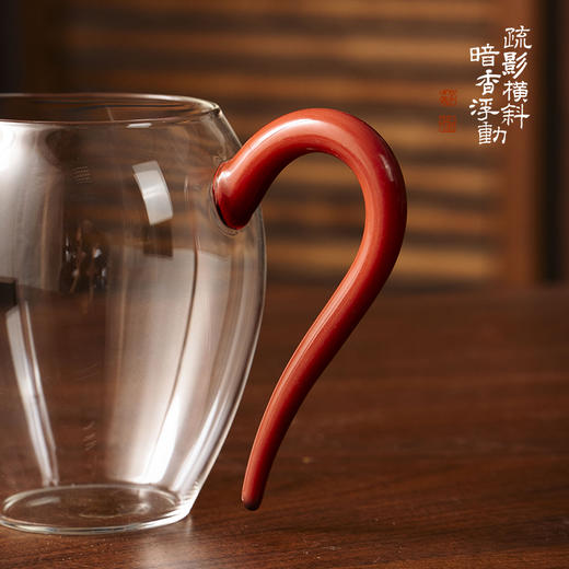 暗香疏影/炫彩郁文匀杯汝红色高档食品级高硼硅玻璃分茶器家用公道杯 商品图2